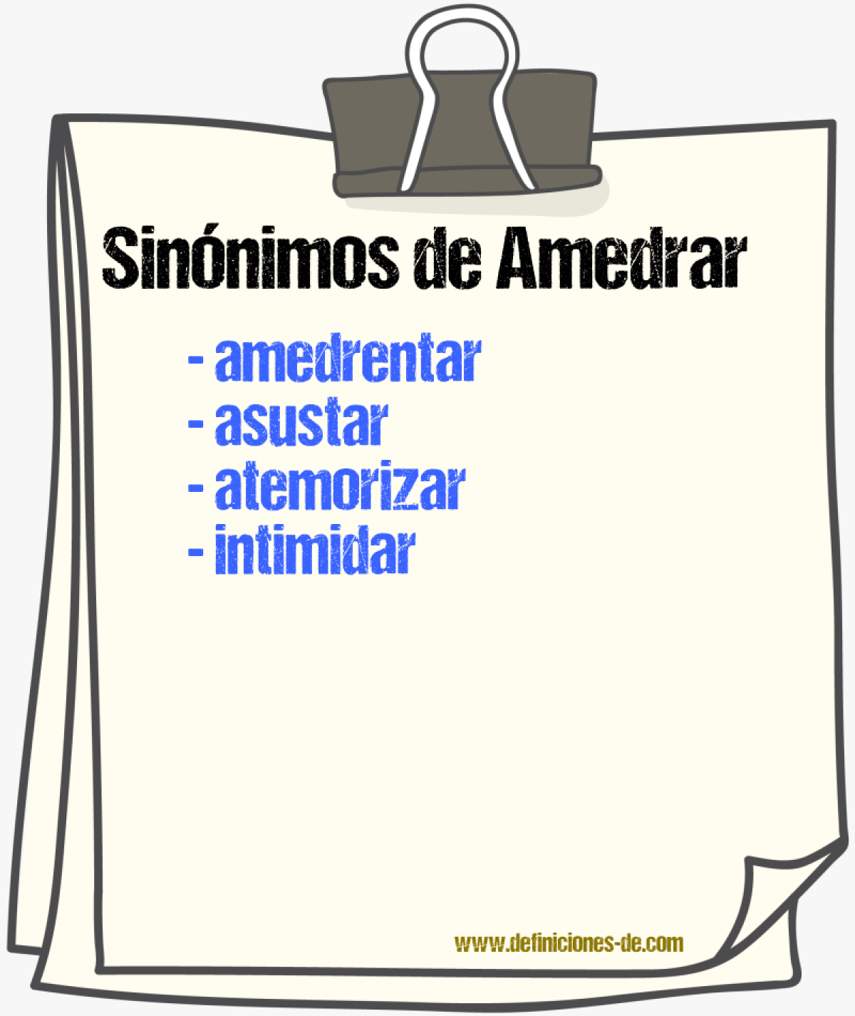 Sinnimos de amedrar