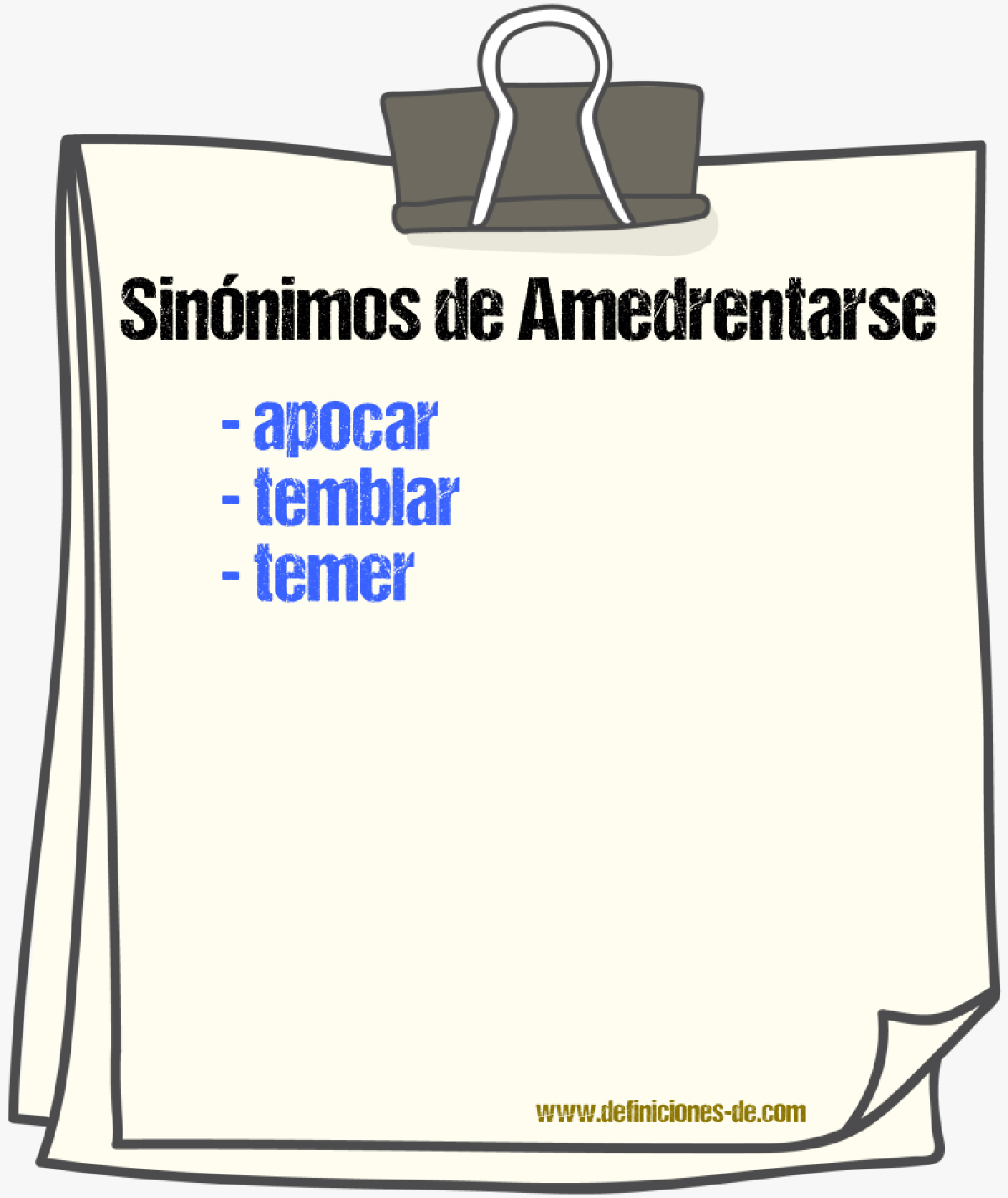 Sinnimos de amedrentarse