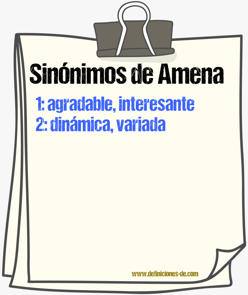 Sinónimos de amena
