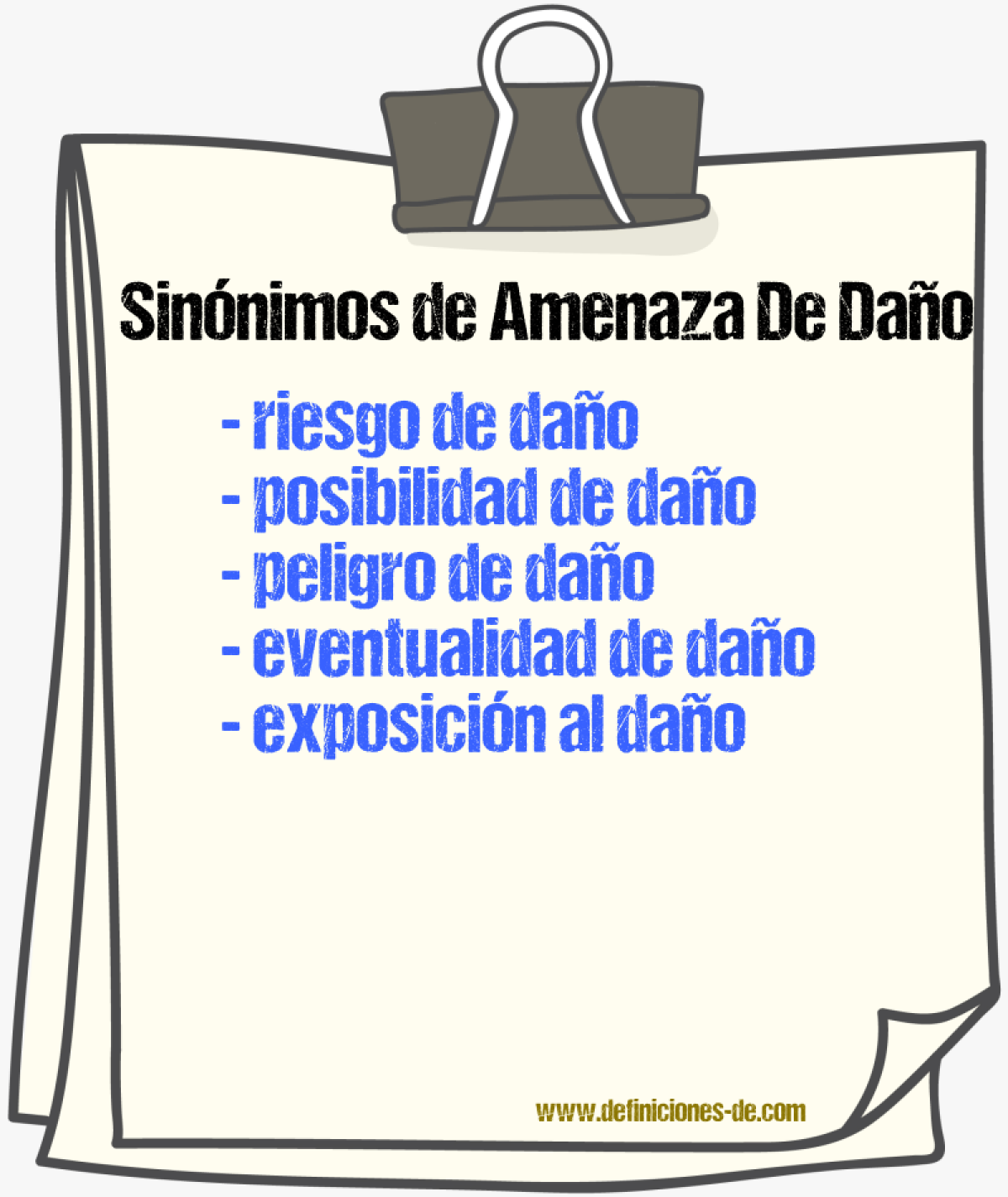 Sinónimos de amenaza de daño