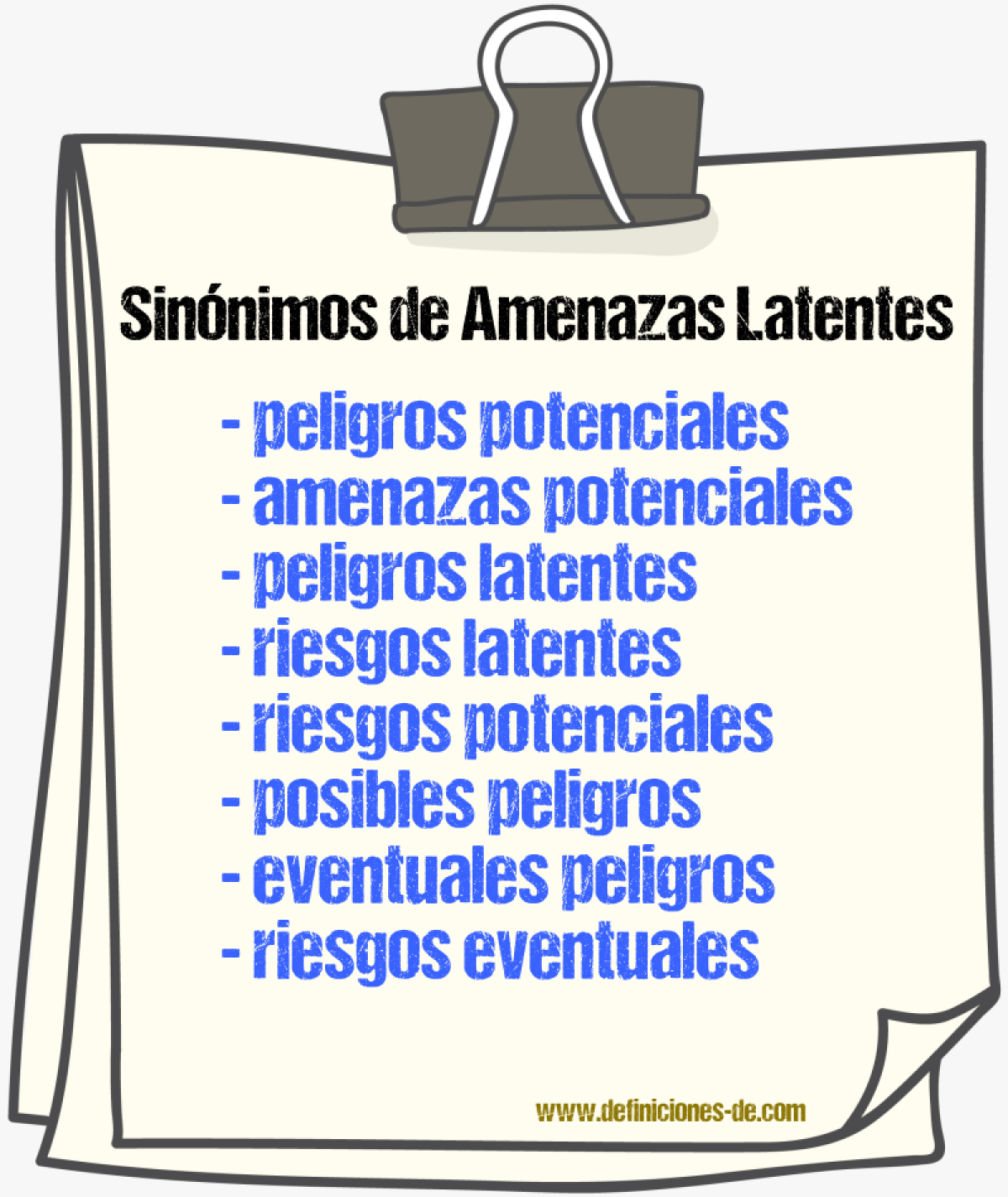 Sinónimos de amenazas latentes