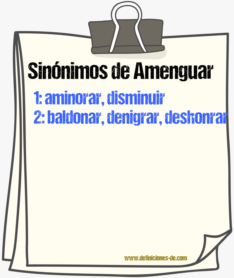 Sinnimos de amenguar