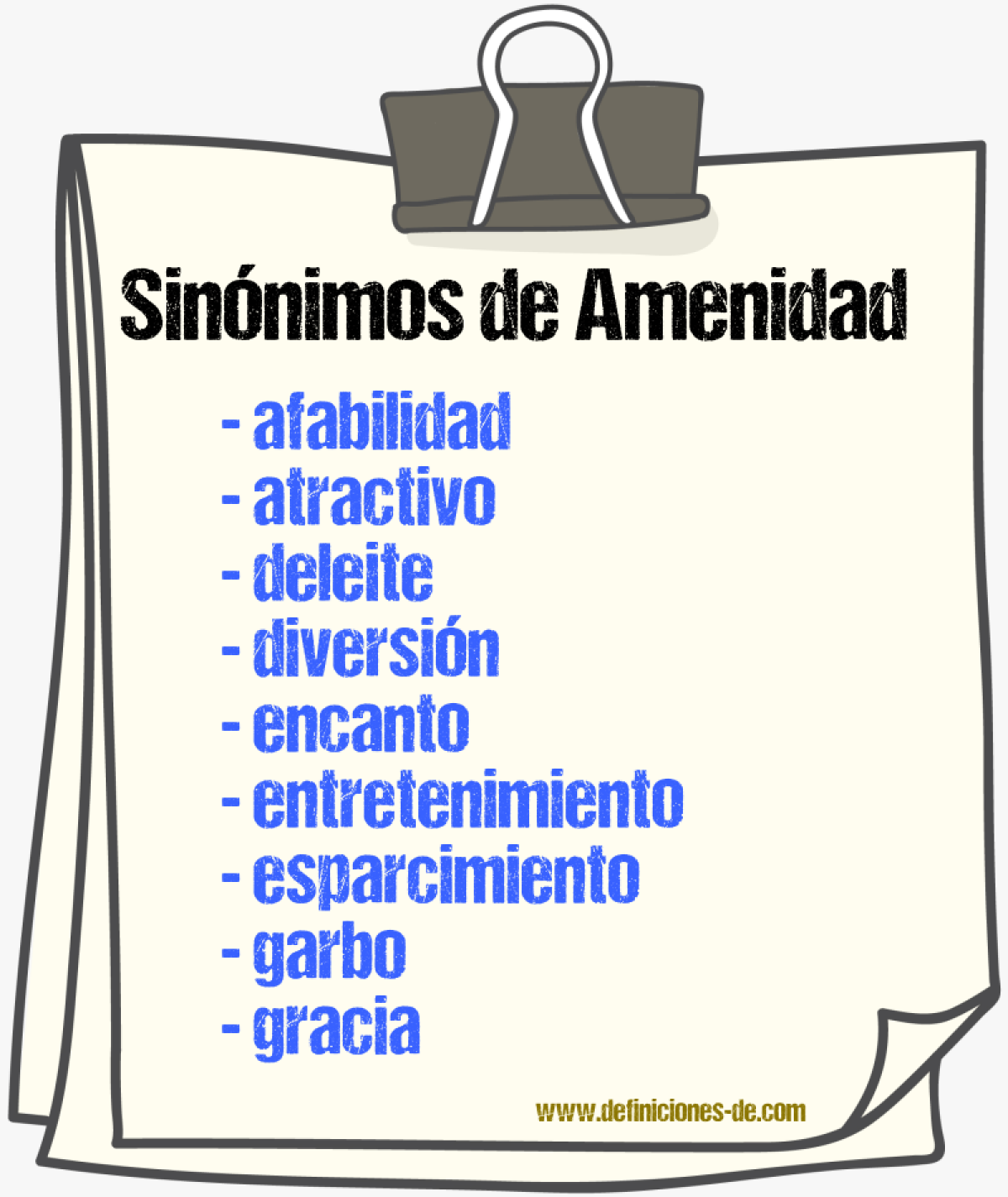 Sinnimos de amenidad