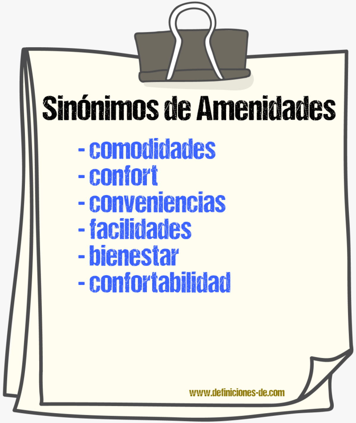 Sinónimos de amenidades
