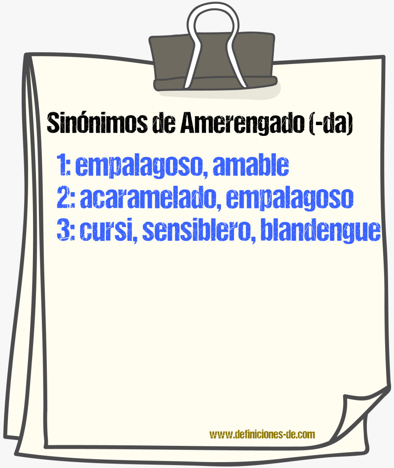 Sinnimos de amerengado