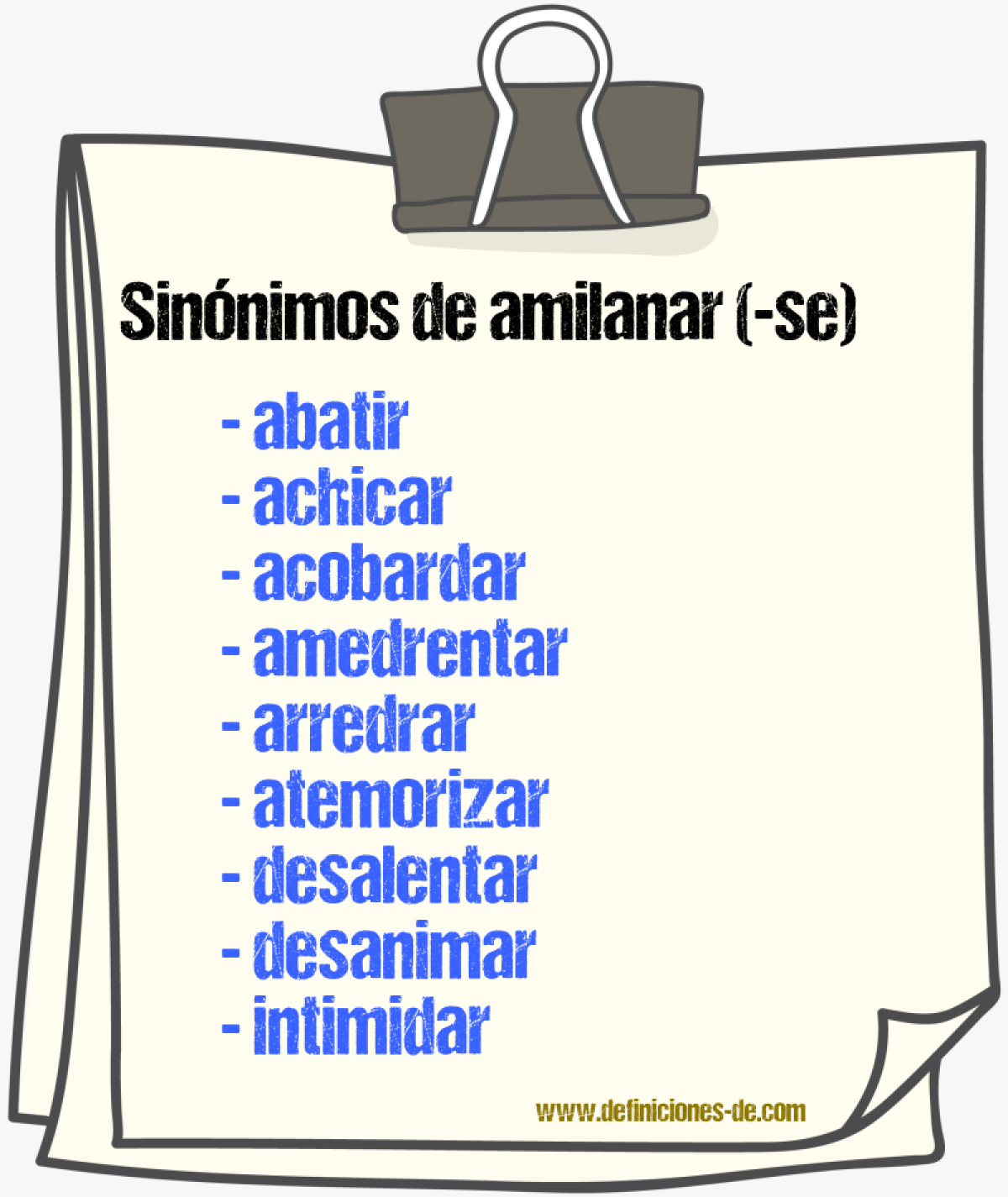 Sinnimos de amilanar