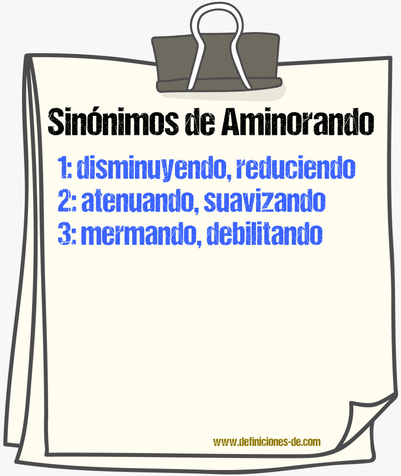Sinónimos de aminorando