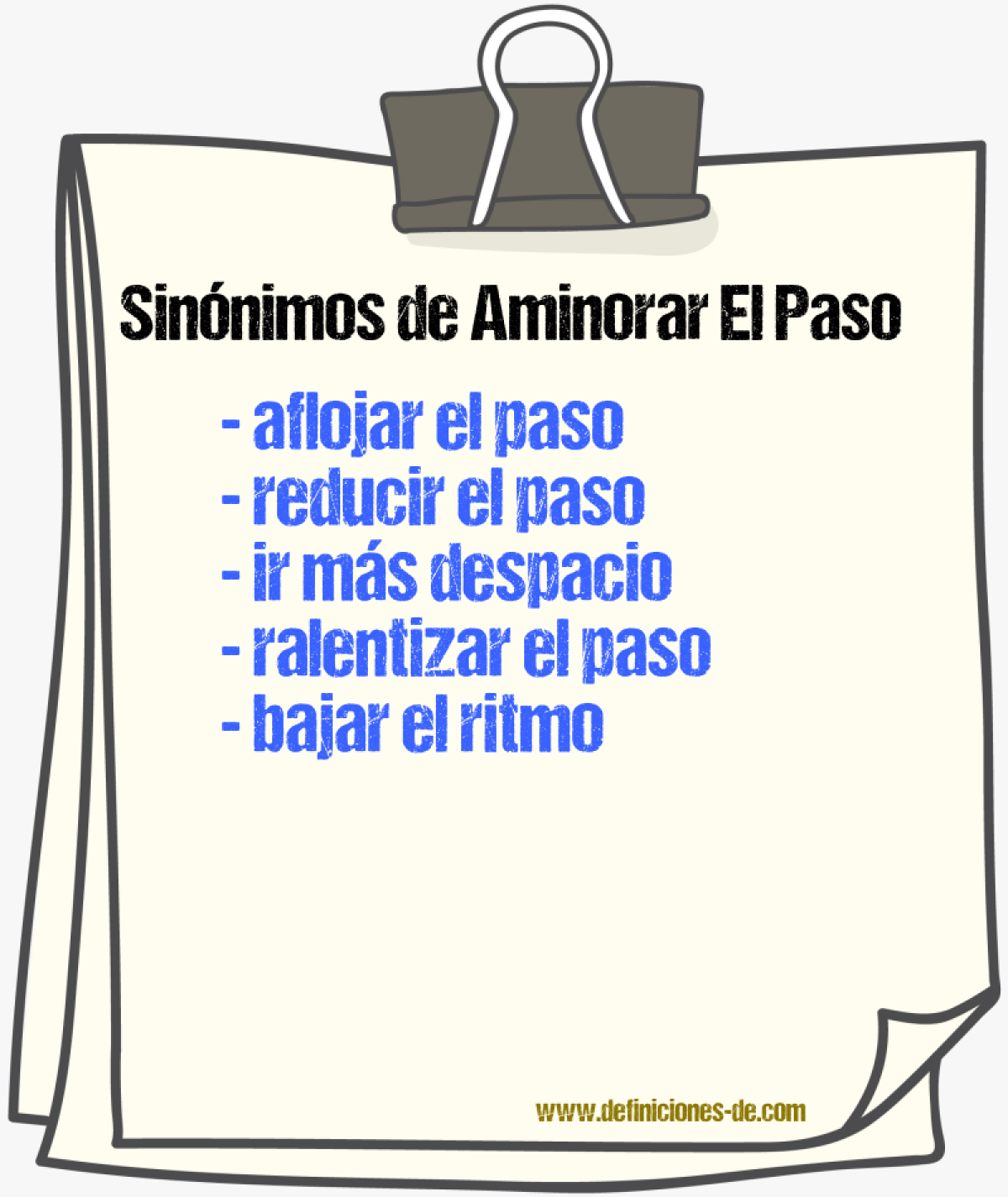Sinónimos de aminorar el paso