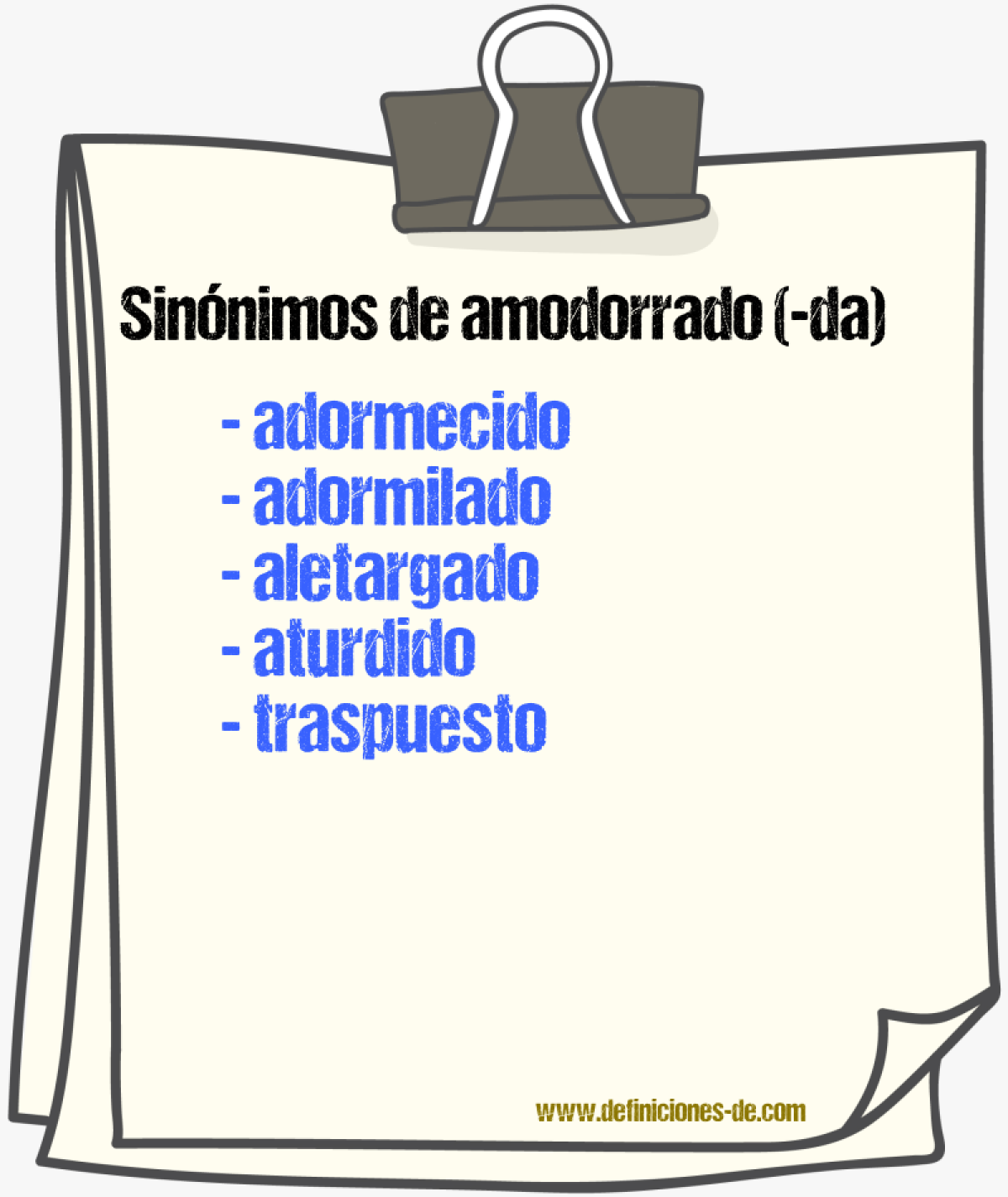 Sinnimos de amodorrado