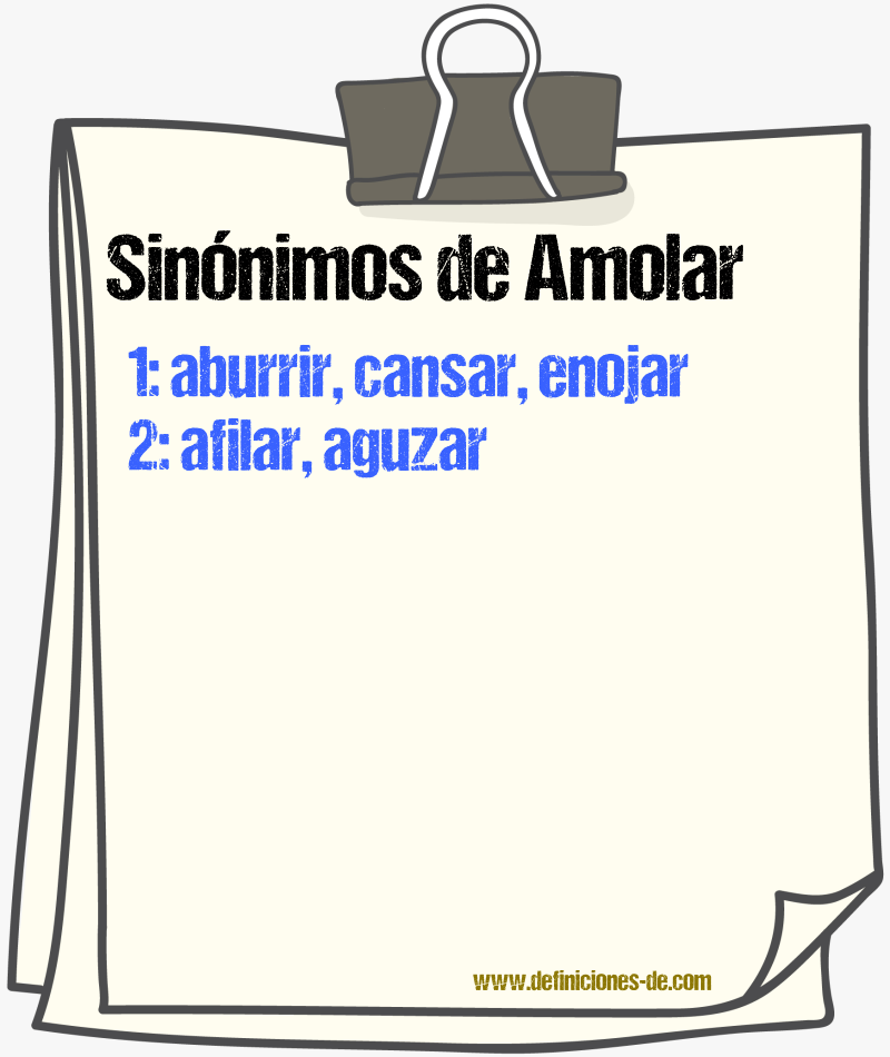 Sinnimos de amolar