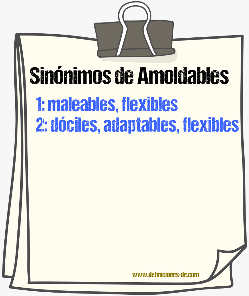 Sinónimos de amoldables