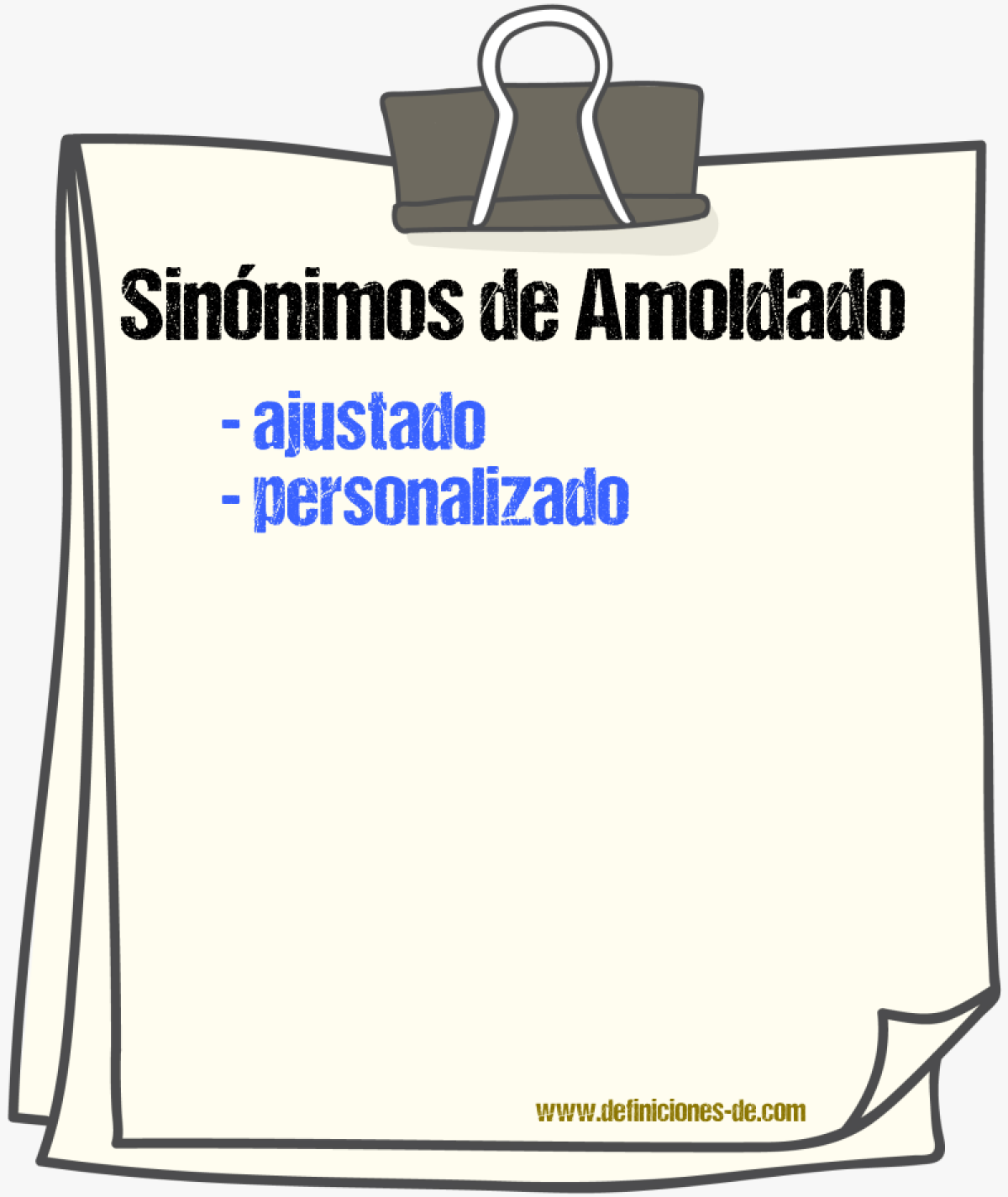 Sinnimos de amoldado