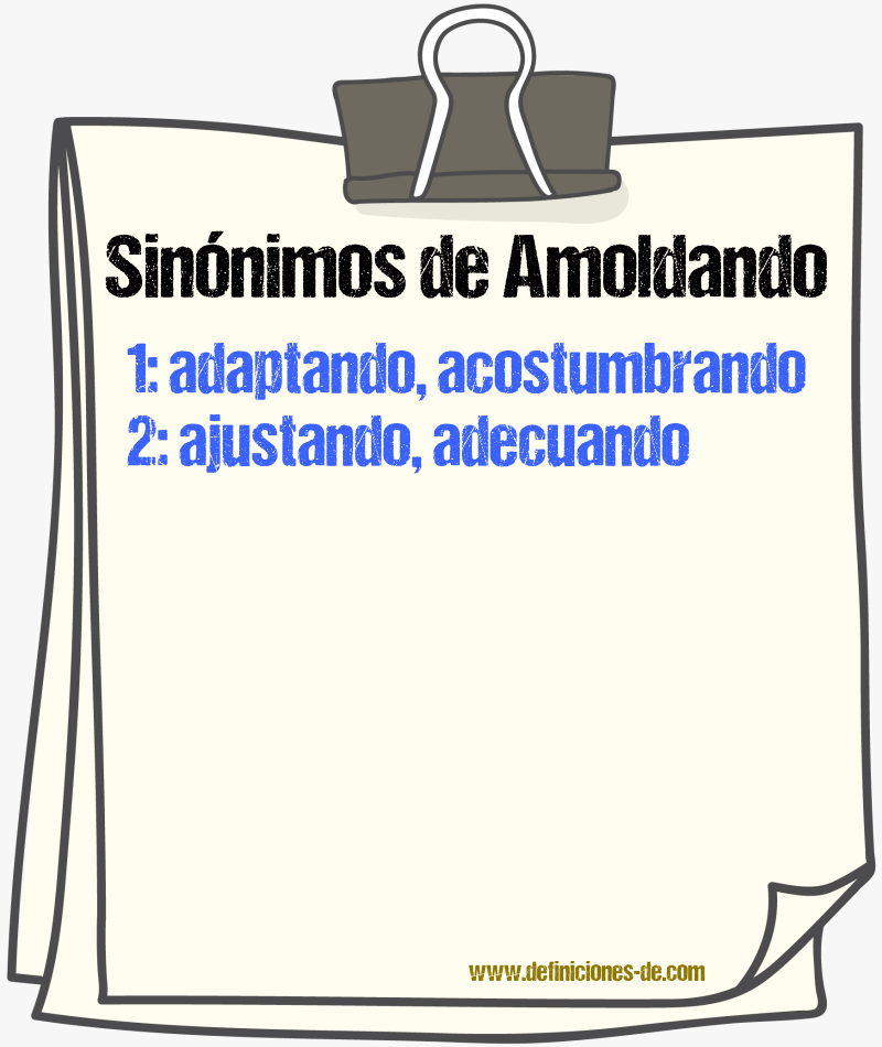 Sinónimos de amoldando