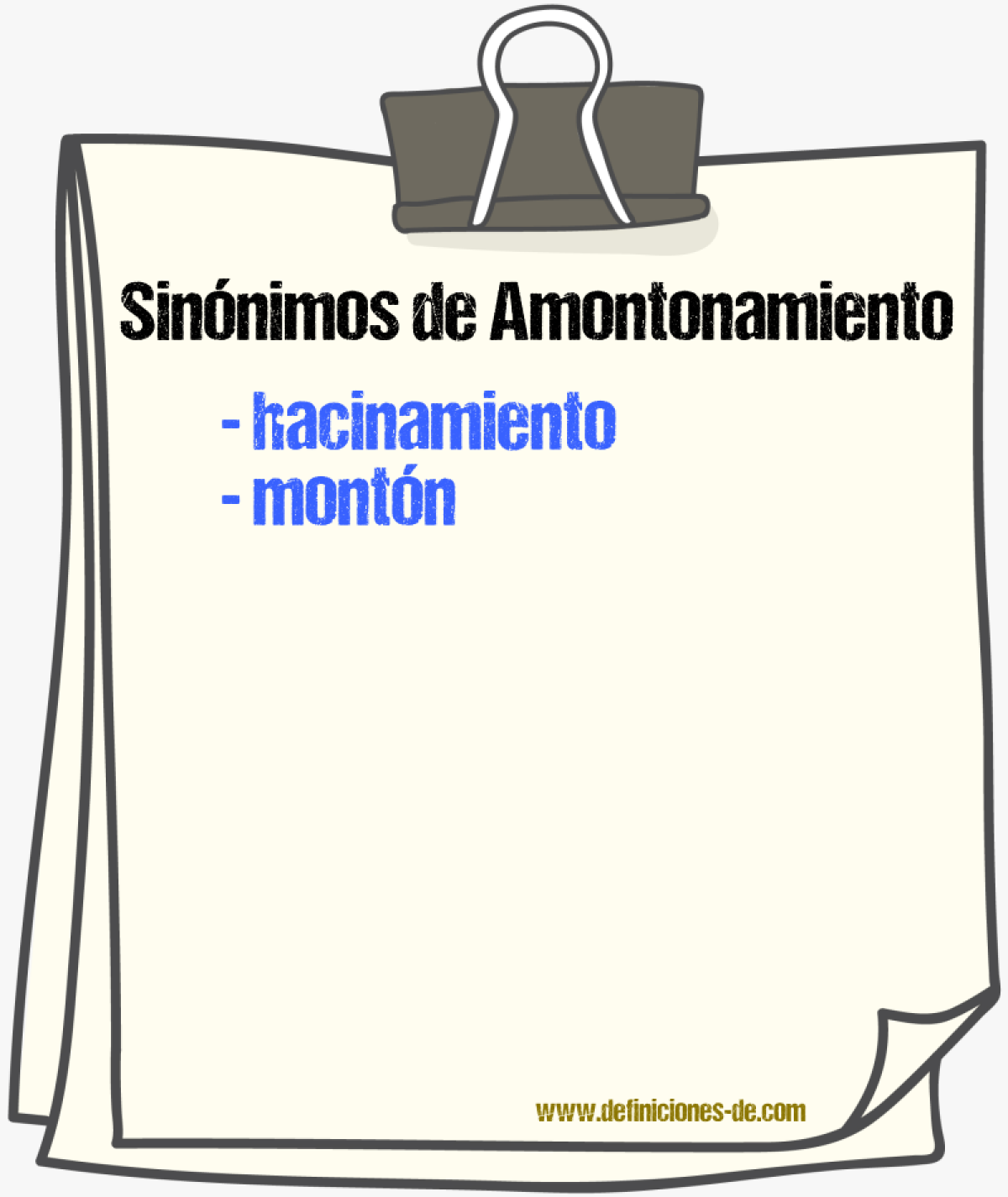 Sinnimos de amontonamiento