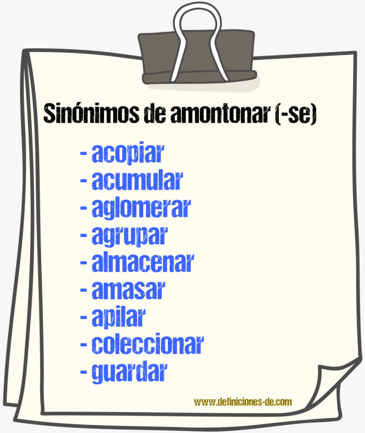 Sinnimos de amontonar