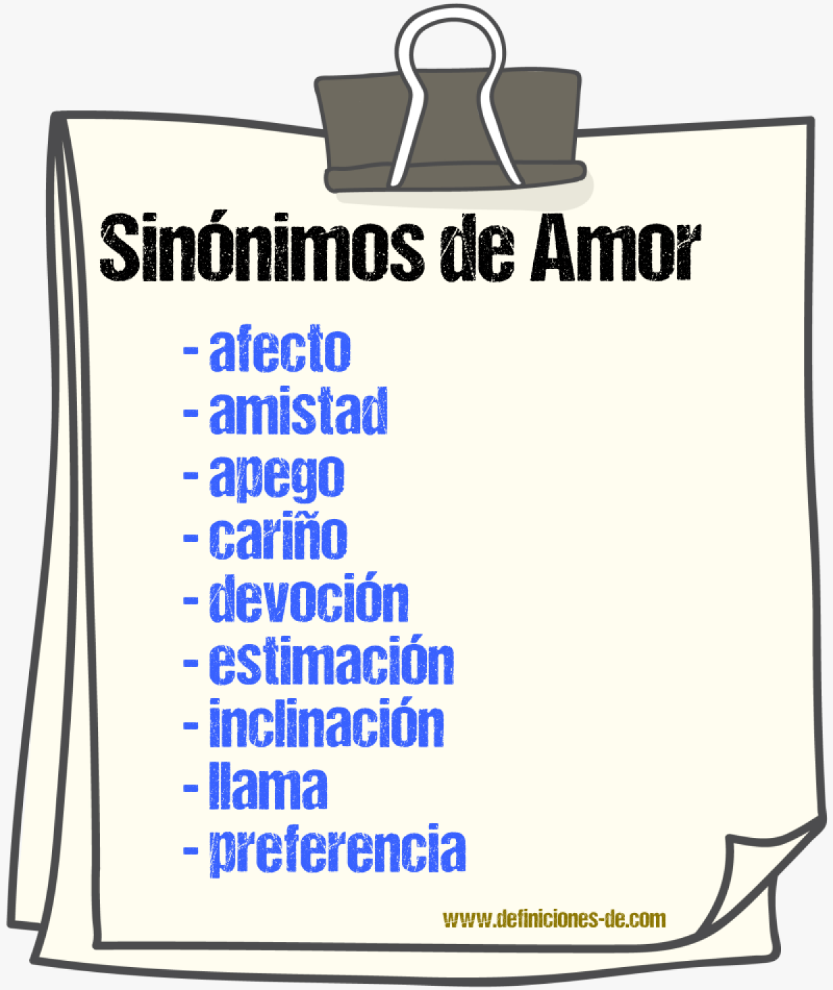 Sinnimos de amor