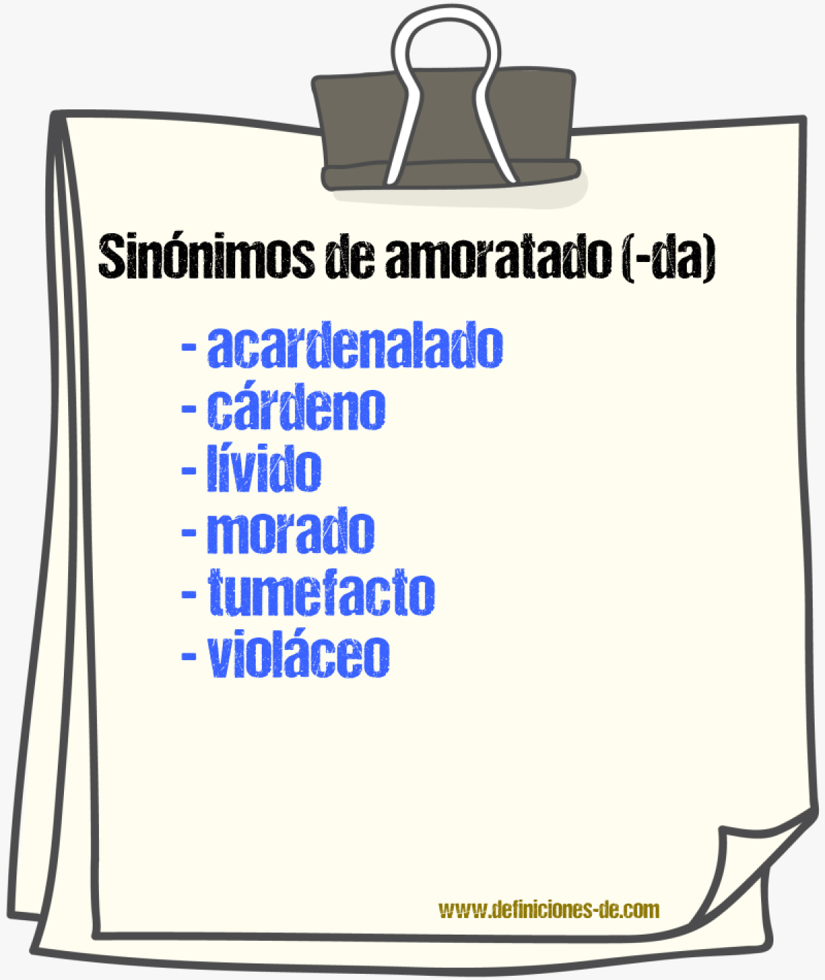 Sinnimos de amoratado