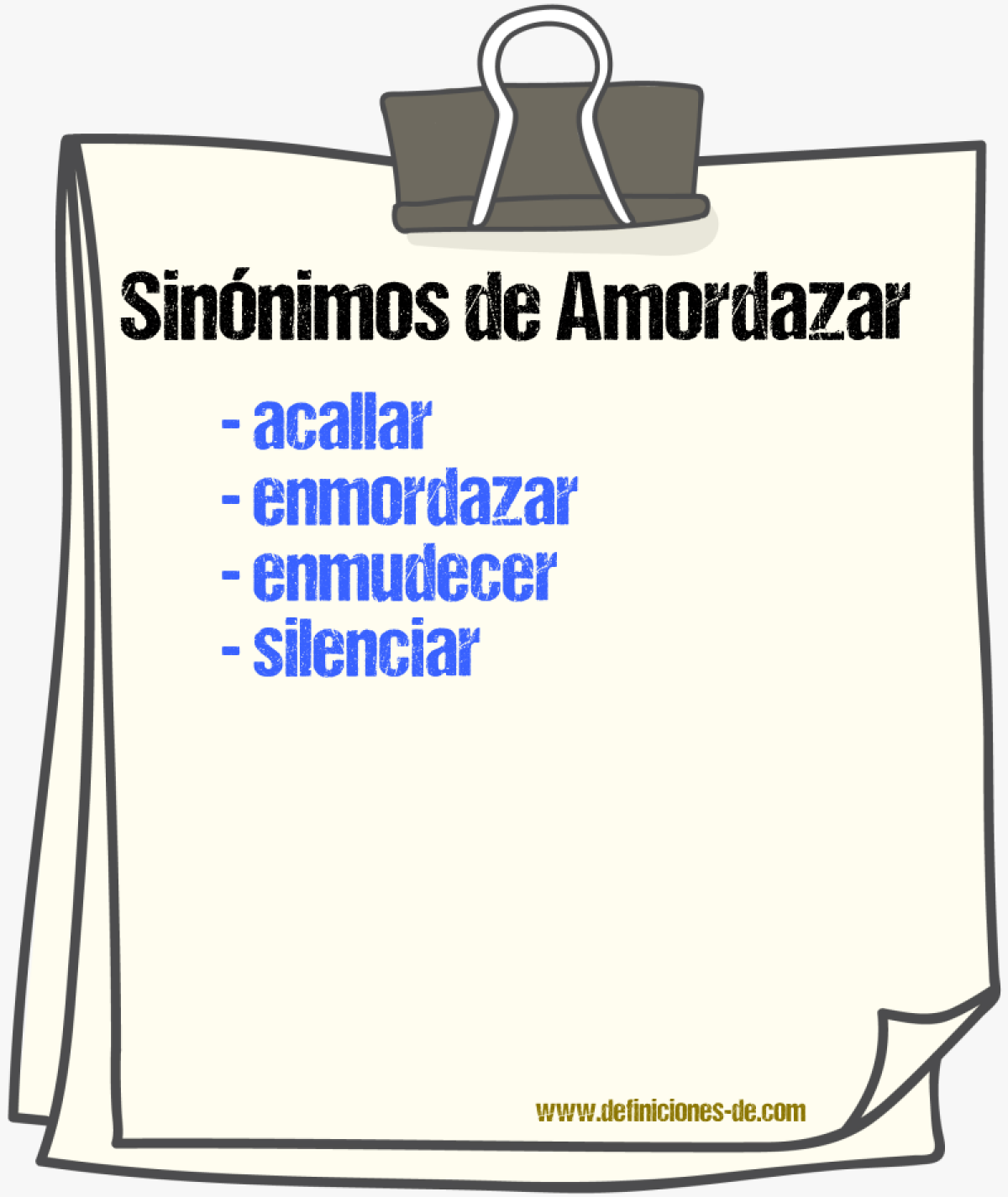 Sinnimos de amordazar