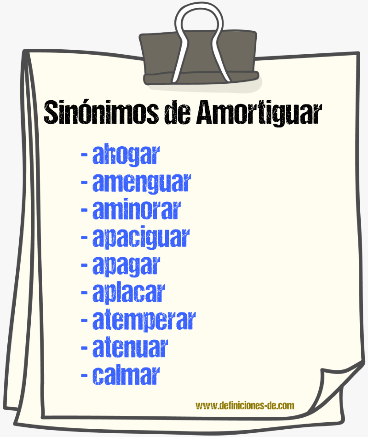 Sinnimos de amortiguar