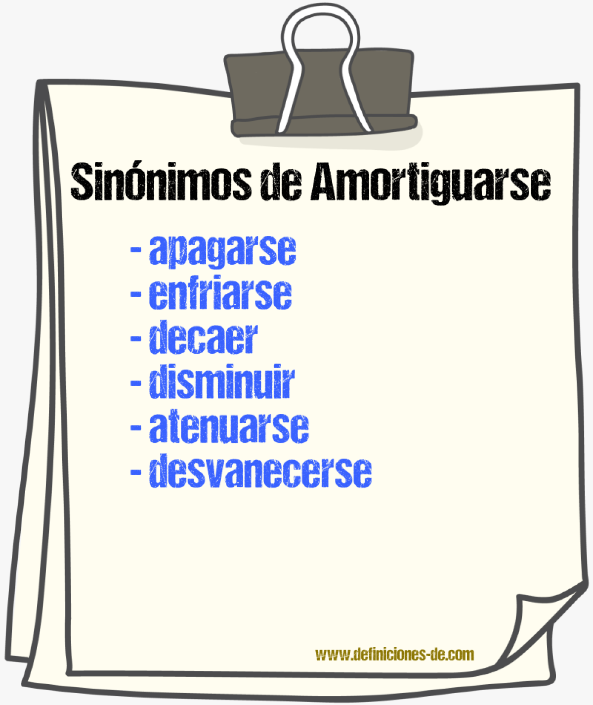 Sinónimos de amortiguarse