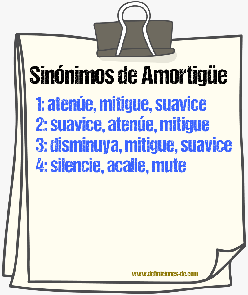 Sinónimos de amortigüe