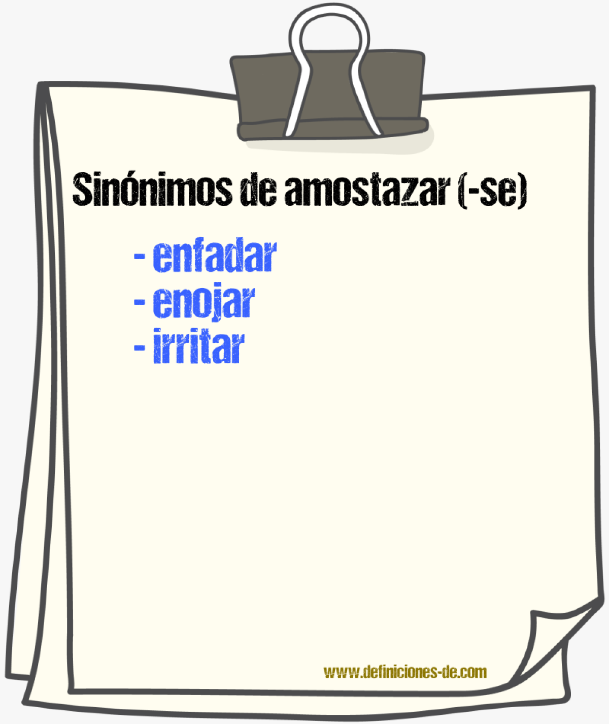 Sinnimos de amostazar