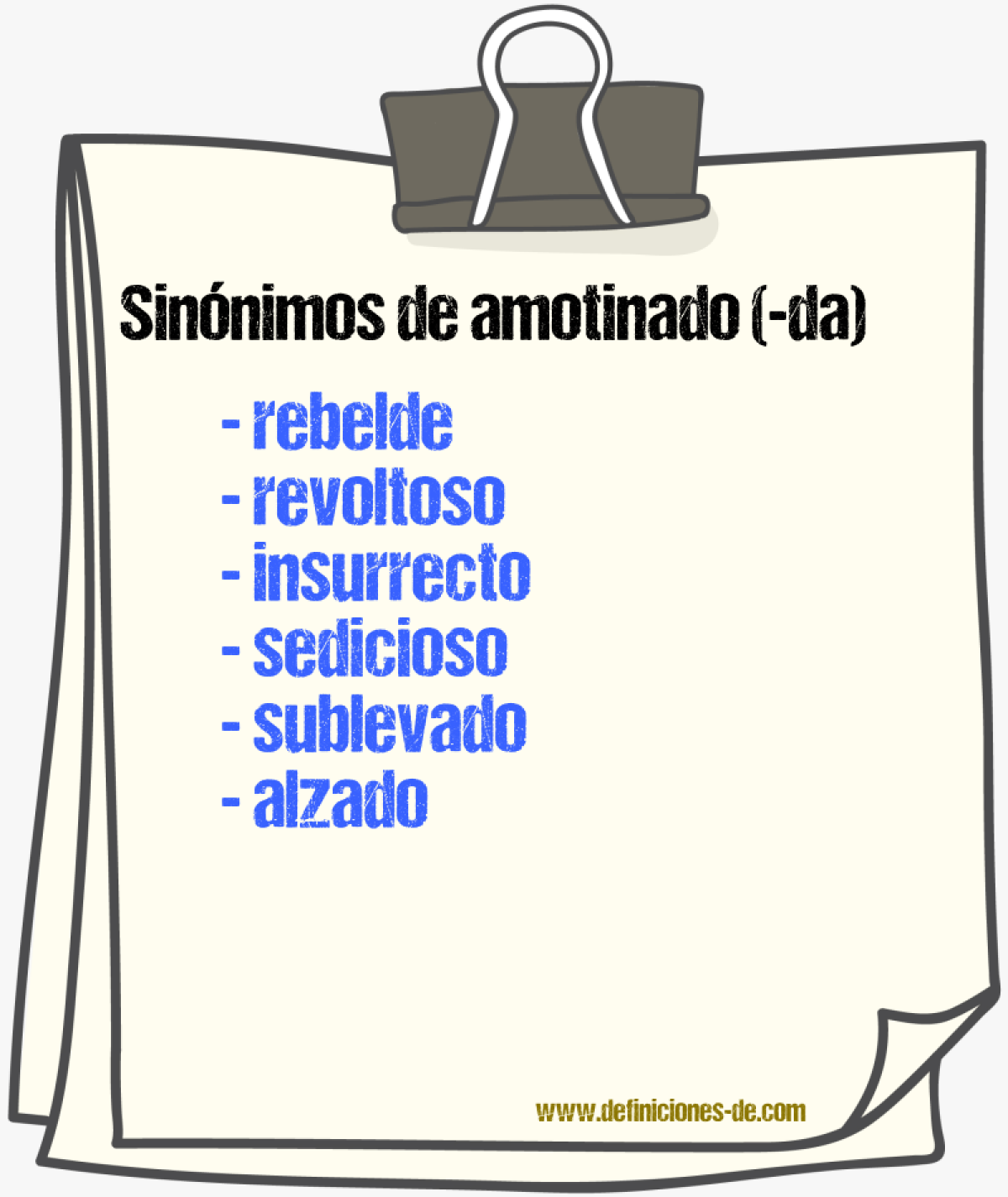 Sinnimos de amotinado