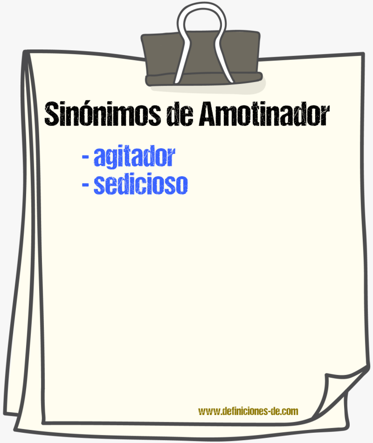 Sinnimos de amotinador