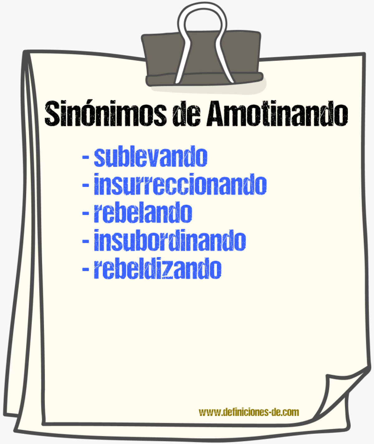 Sinónimos de amotinando