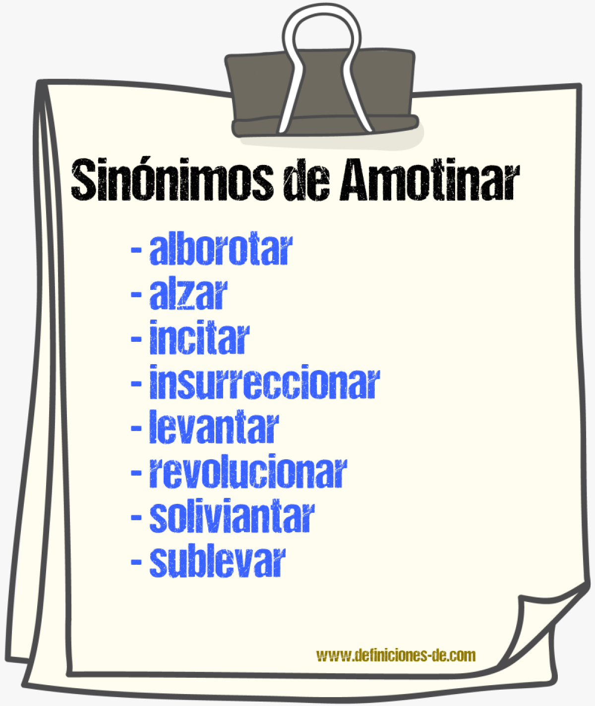 Sinnimos de amotinar