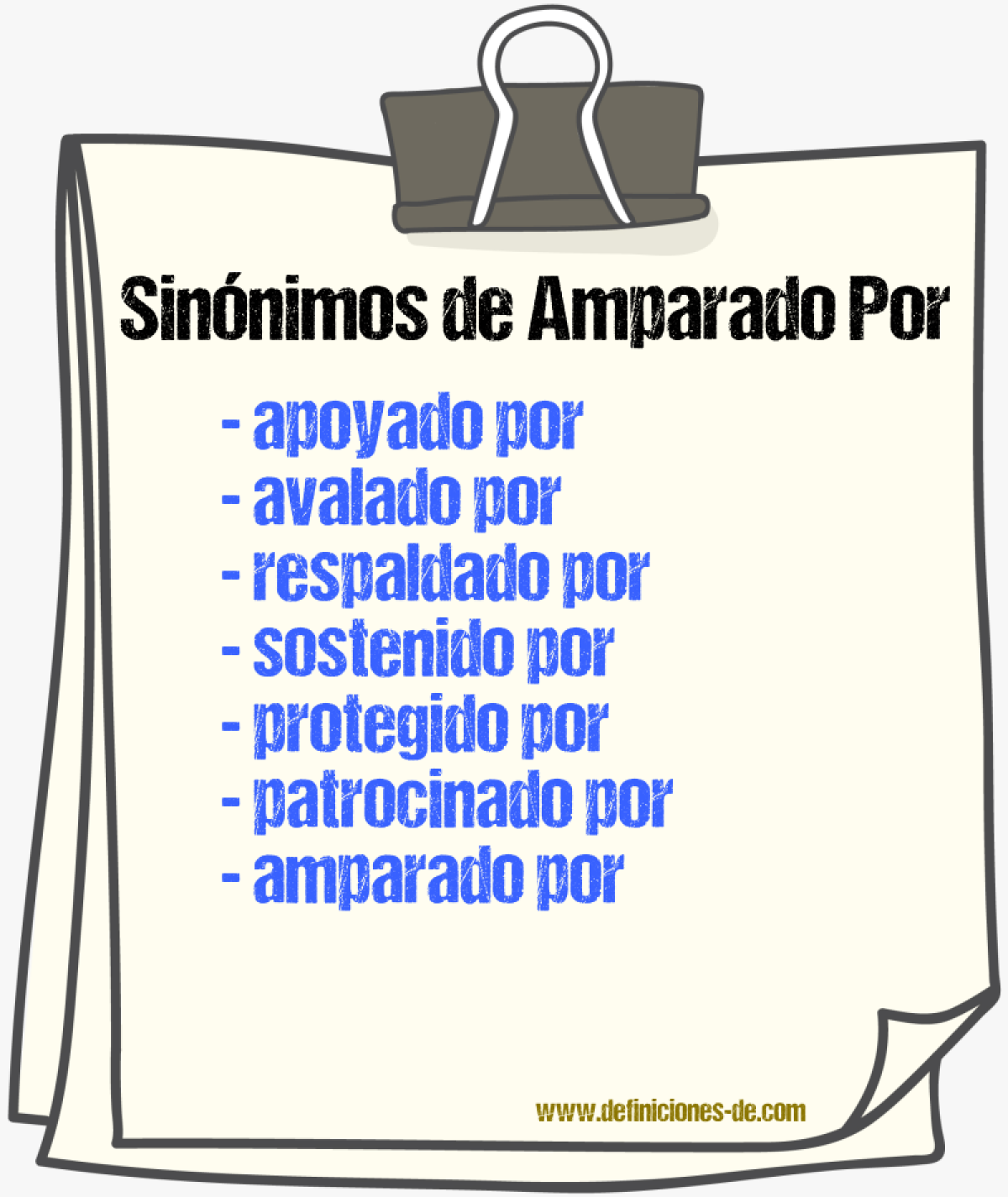 Sinónimos de amparado por