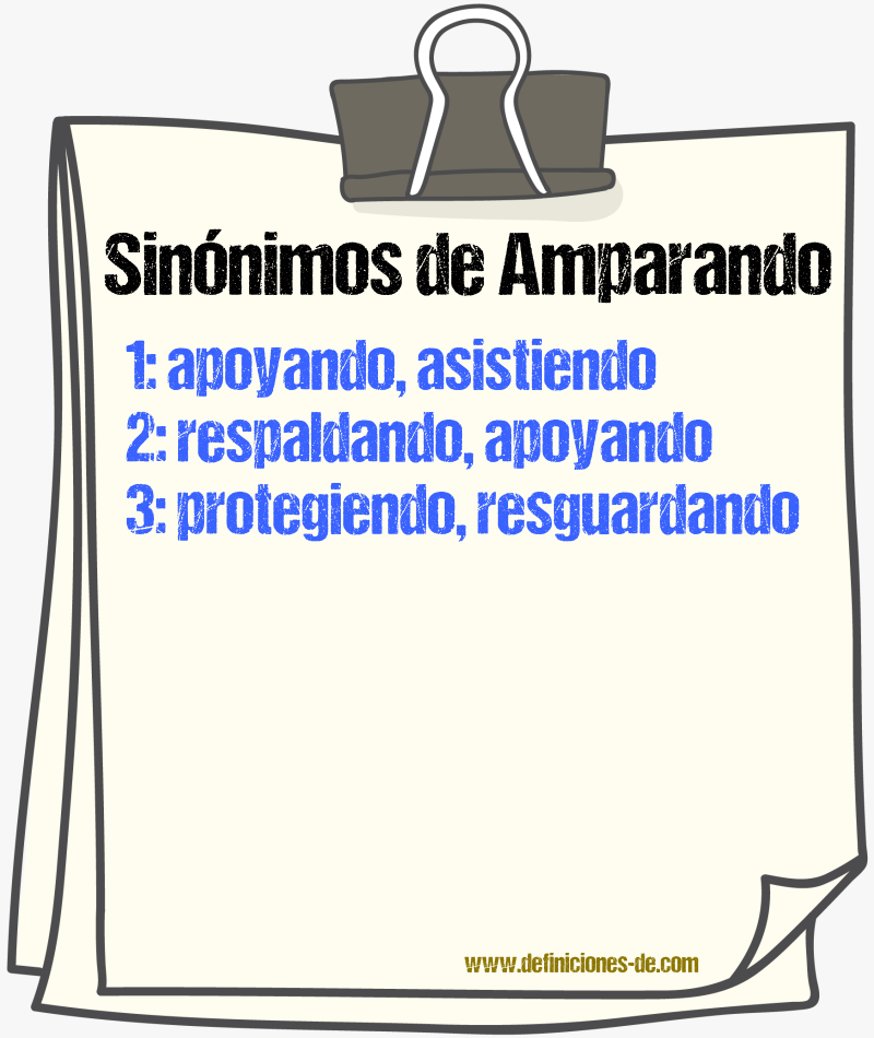 Sinónimos de amparando