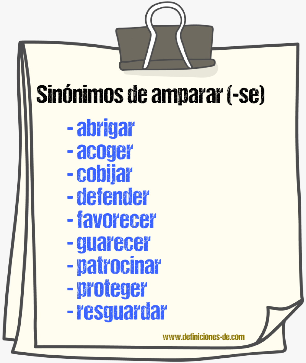 Sinnimos de amparar