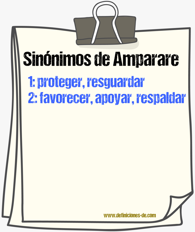 Sinónimos de amparare
