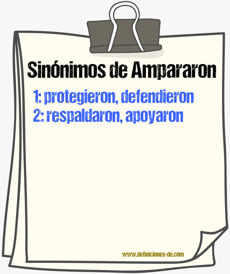 Sinónimos de ampararon