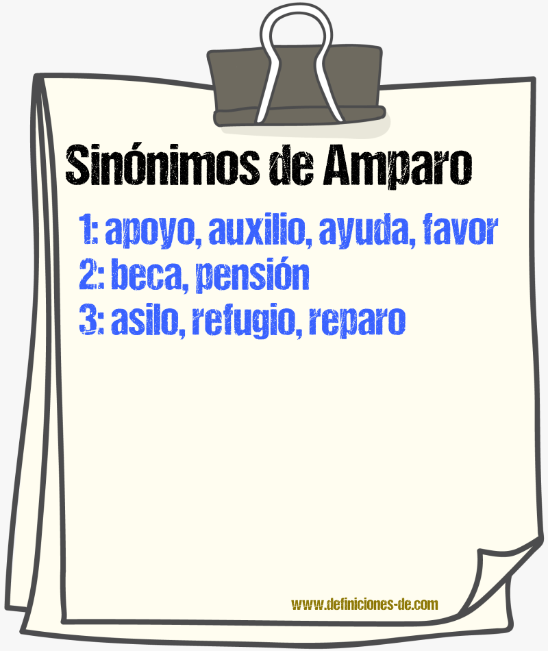 Sinnimos de amparo