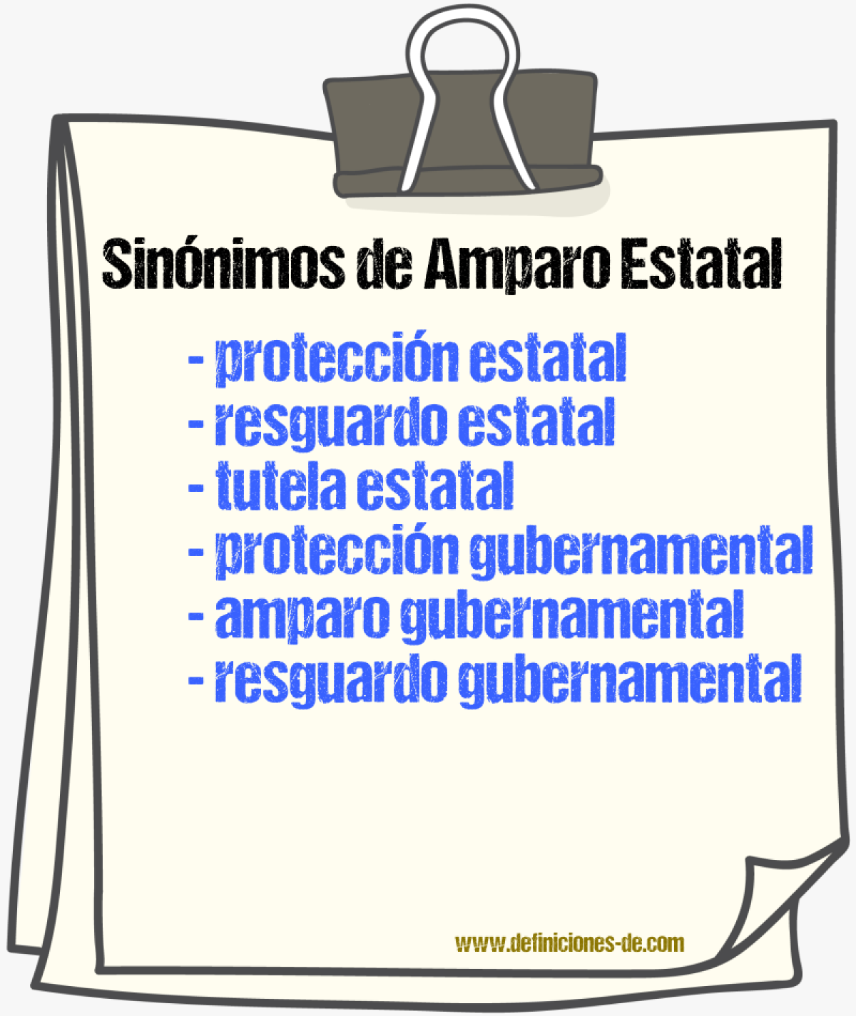 Sinónimos de amparo estatal