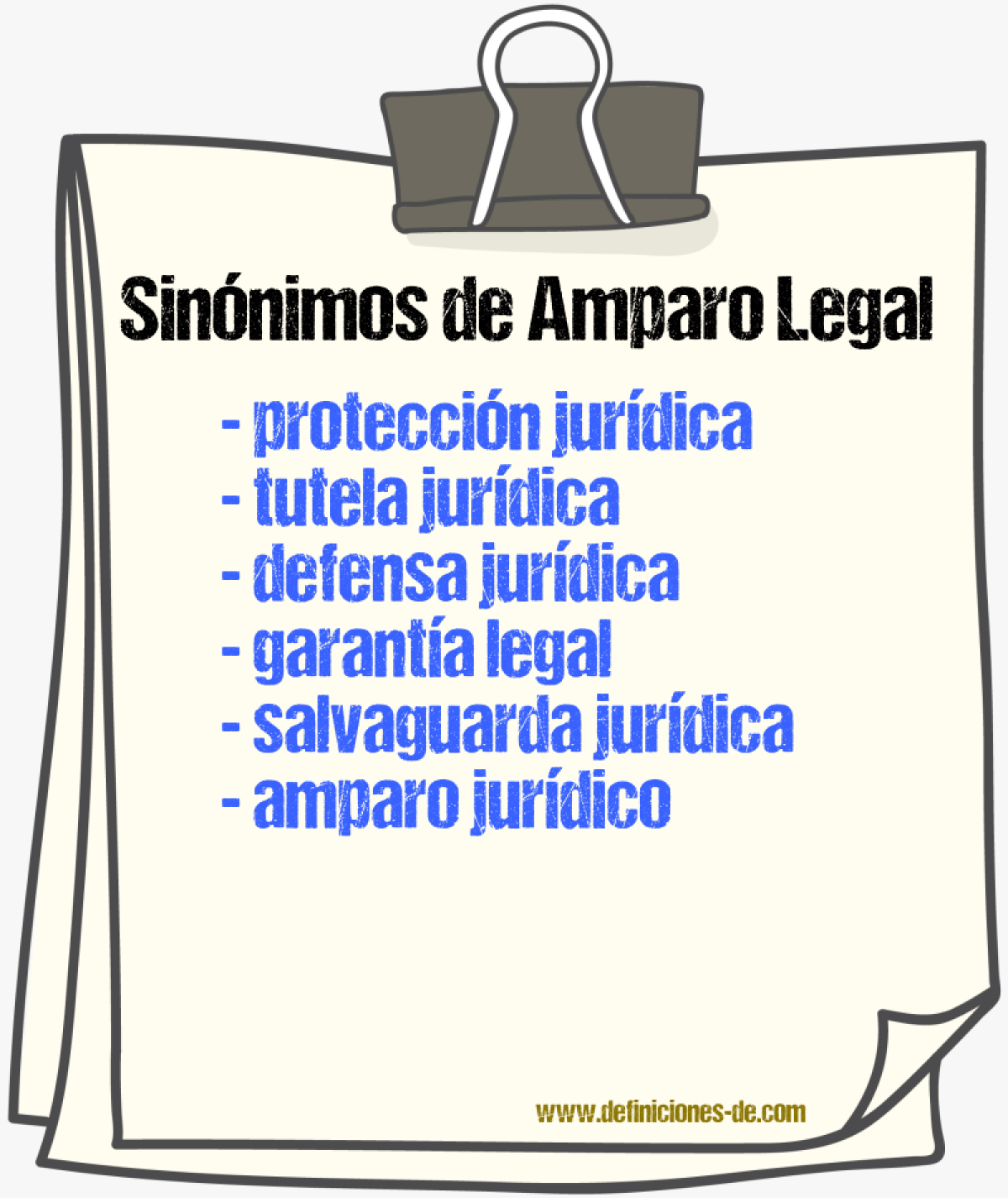 Sinónimos de amparo legal