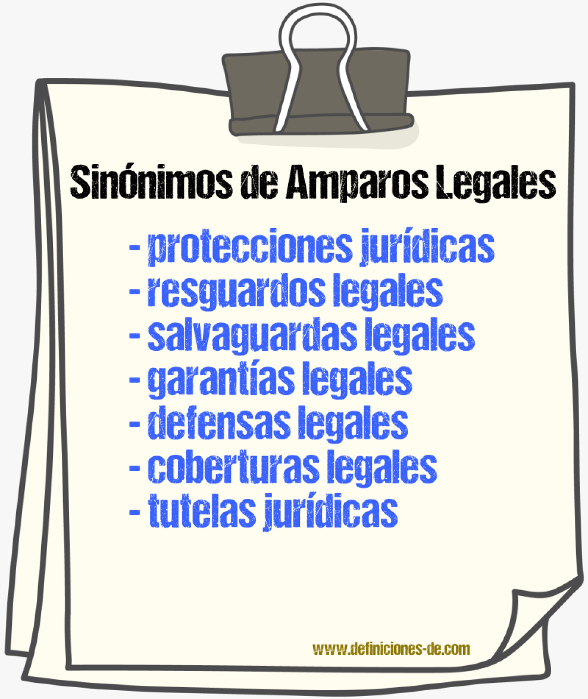Sinónimos de amparos legales