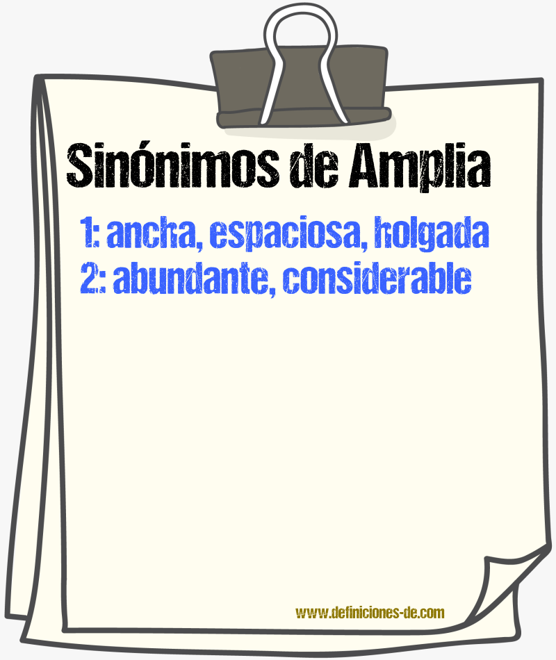 Sinónimos de amplia