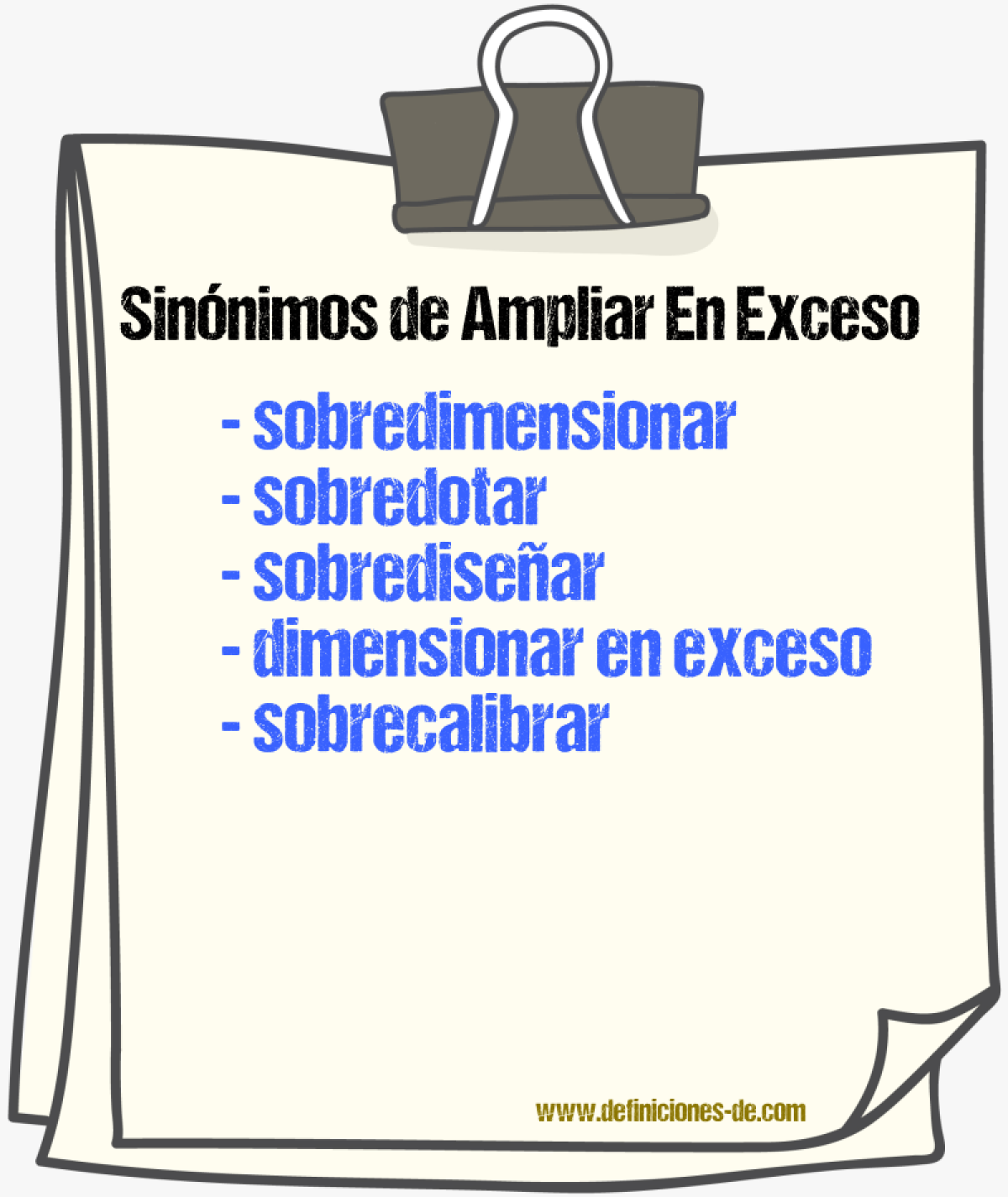 Sinónimos de ampliar en exceso