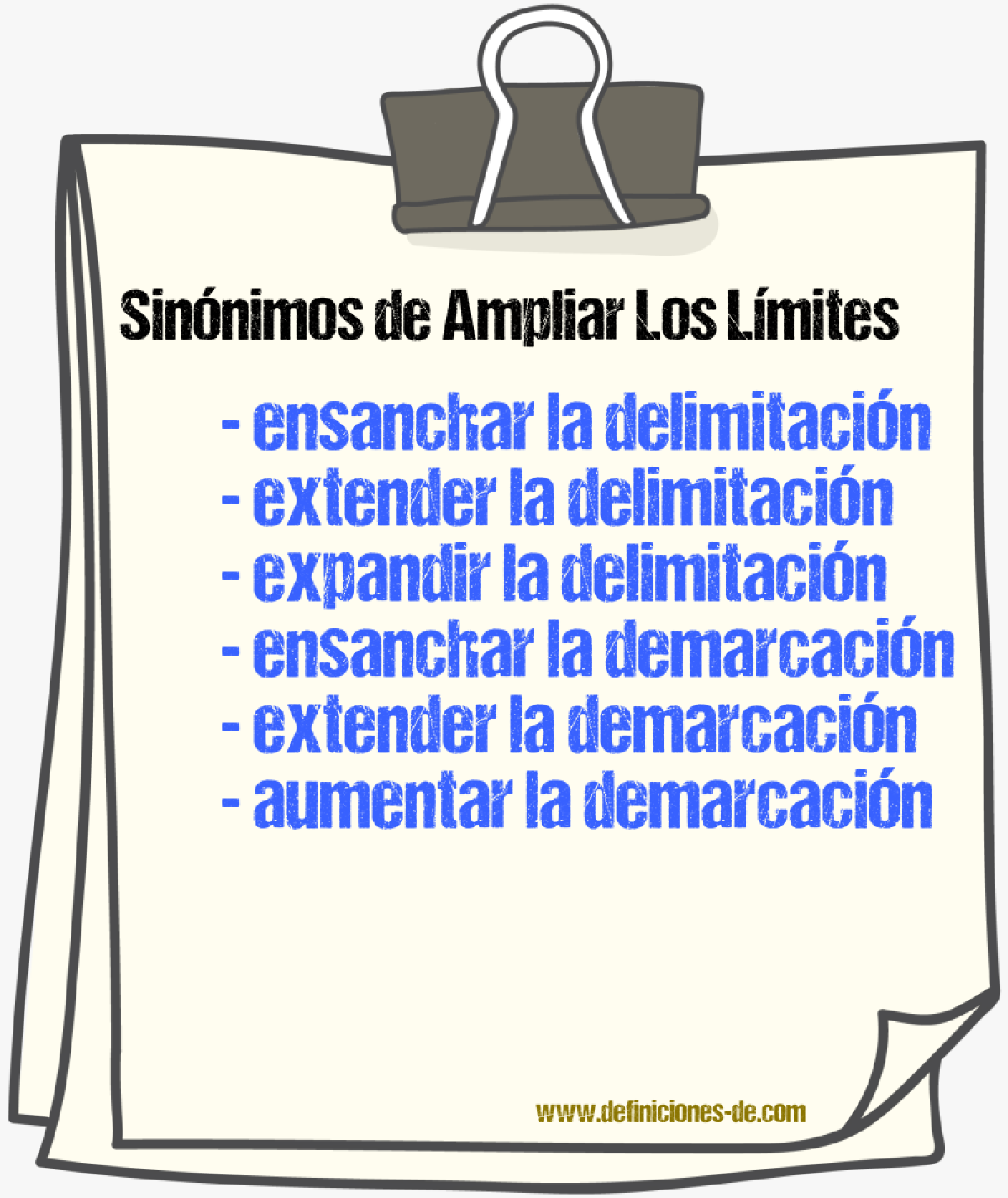 Sinónimos de ampliar los límites
