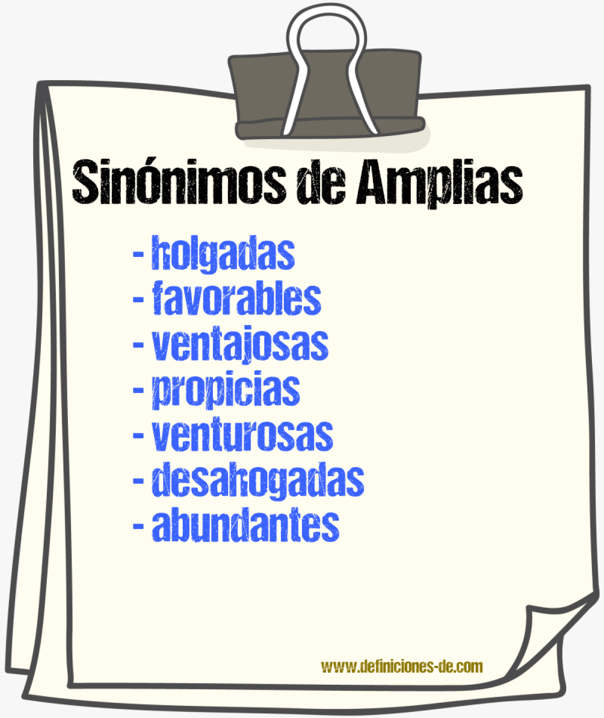 Sinónimos de amplias