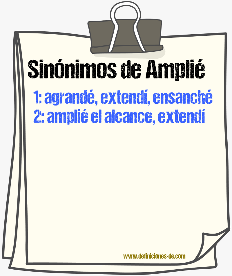 Sinónimos de amplié