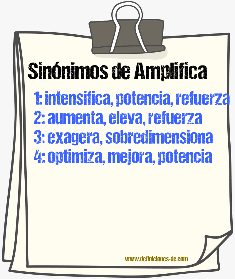 Sinónimos de amplifica