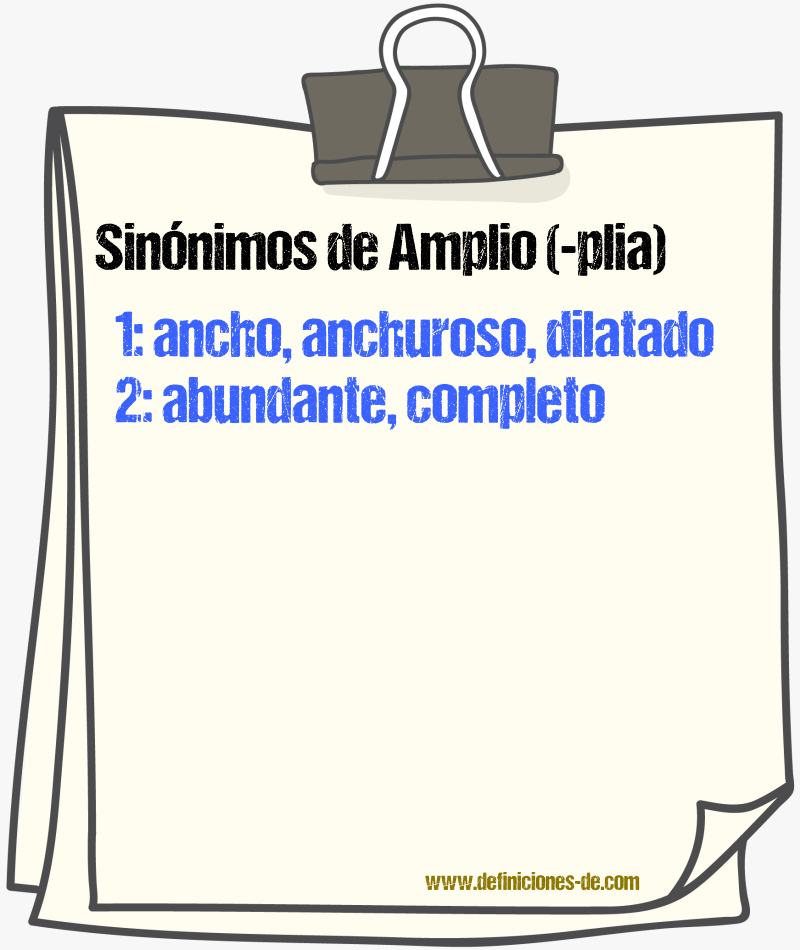 Sinnimos de amplio