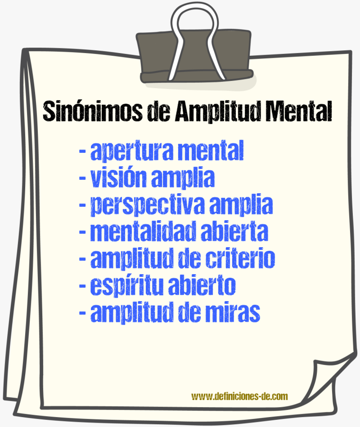 Sinónimos de amplitud mental