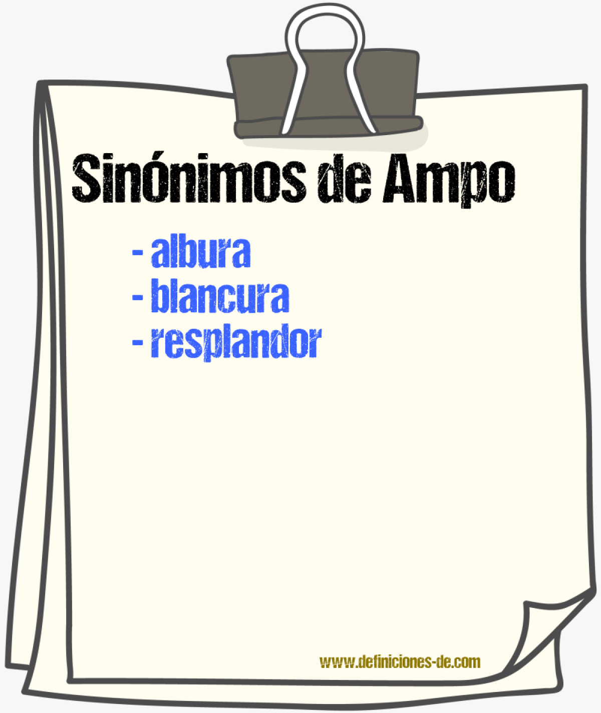 Sinnimos de ampo