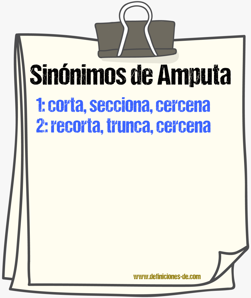 Sinónimos de amputa