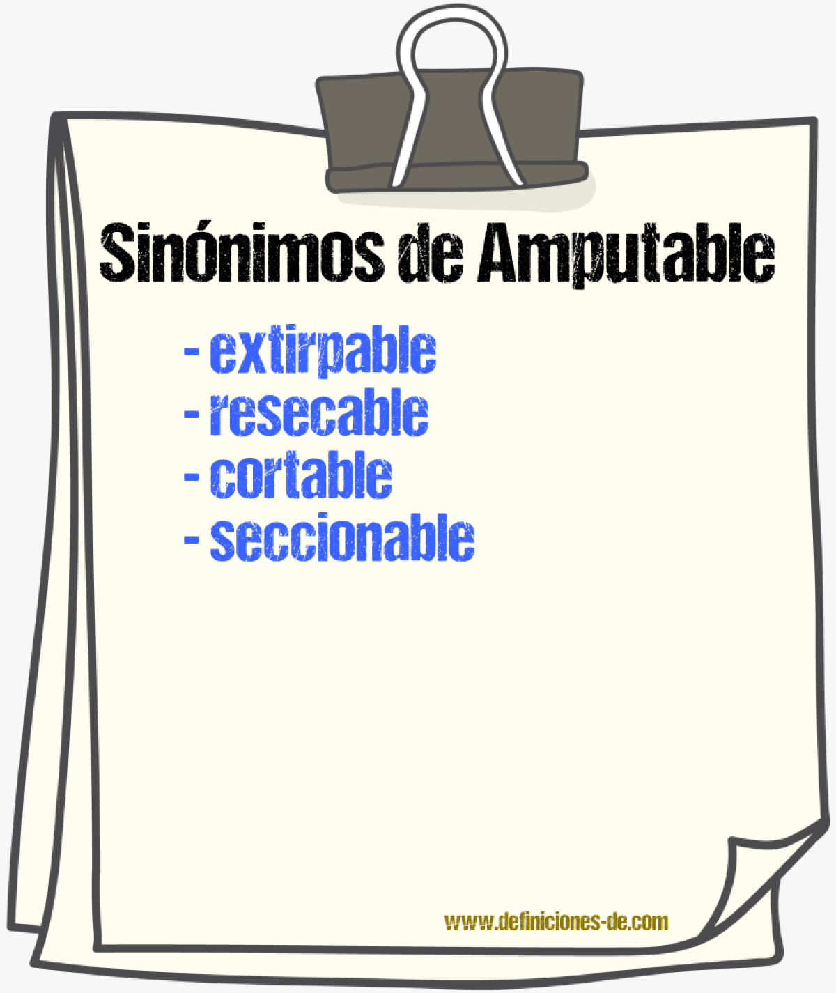 Sinónimos de amputable